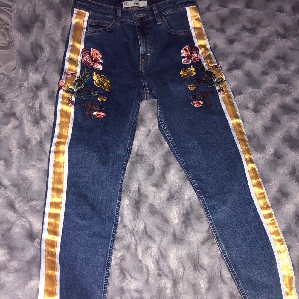 Topshop Moto Jamie W28 patched jeans